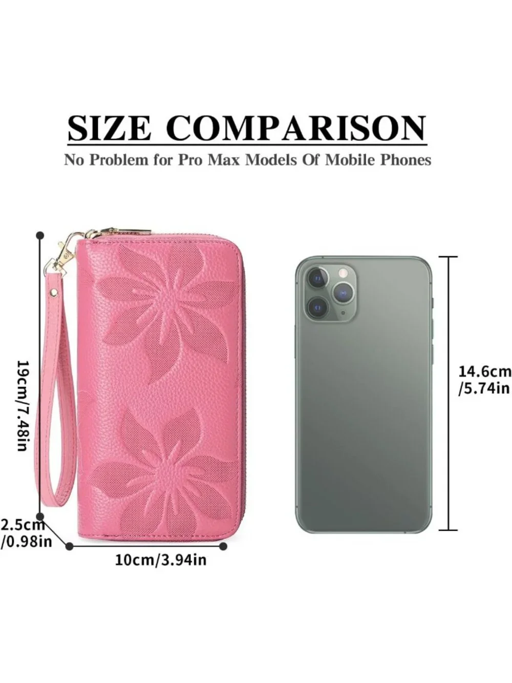 Large Capacity RFID Blocking Leather Wallet | Double Zip Card & Phone Holder